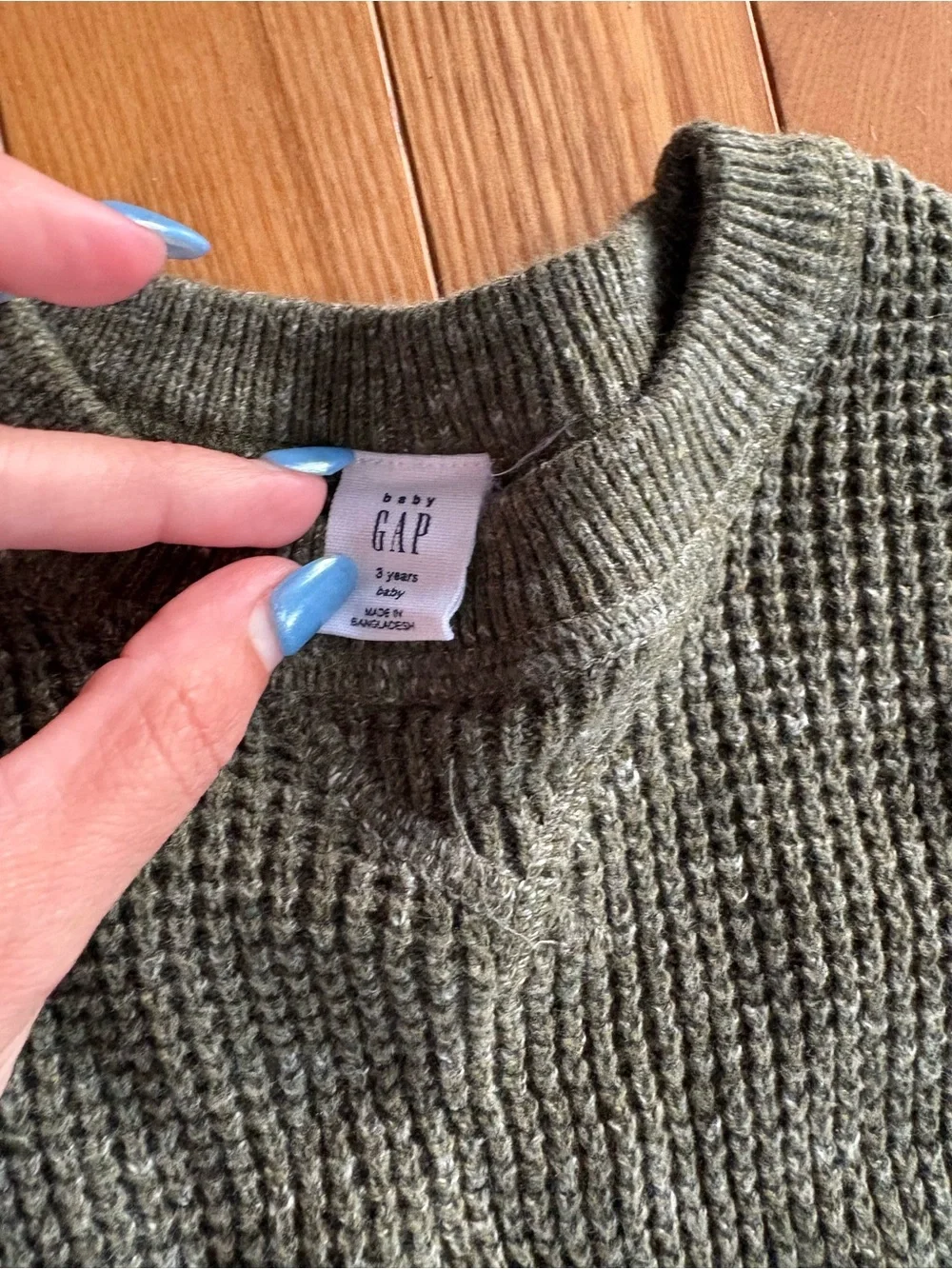 Baby GAP Olive Green Knit Crewneck Sweater